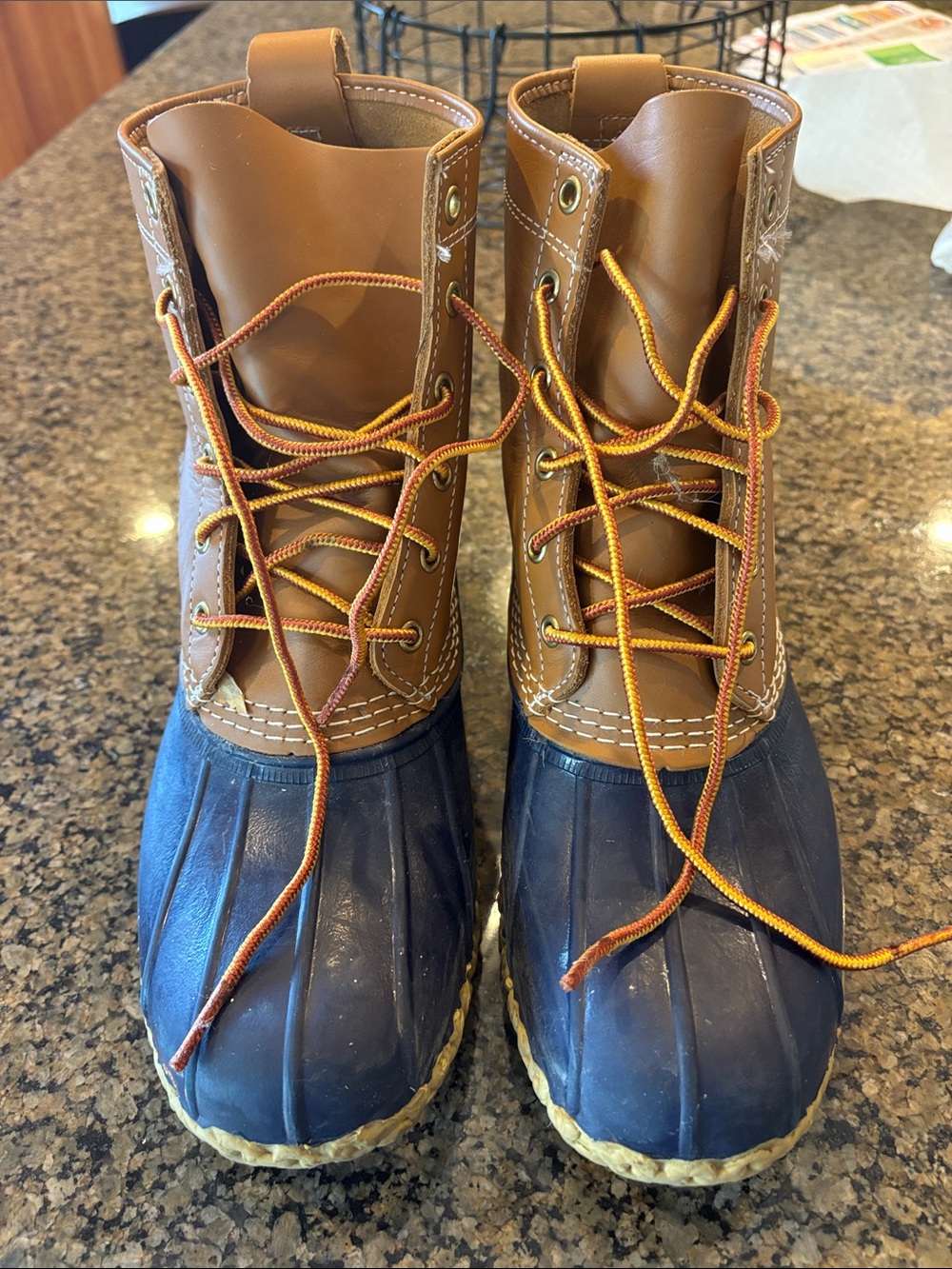 L.L. Bean Two-Tone Brown & Navy Bean Boots